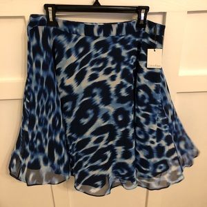 Electric Blue leopard / Cheetah A-Line Skirt NWT